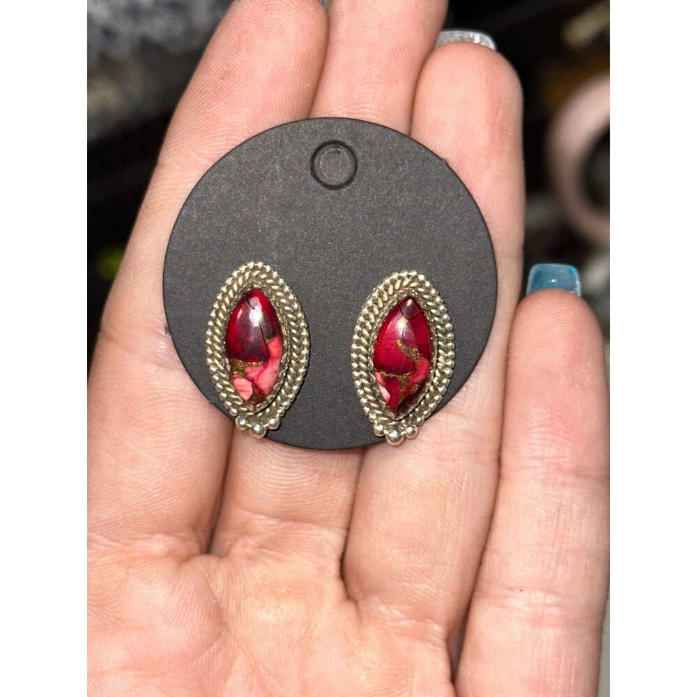 Red Mojave Turquoise .925 Sterling Silver Earring